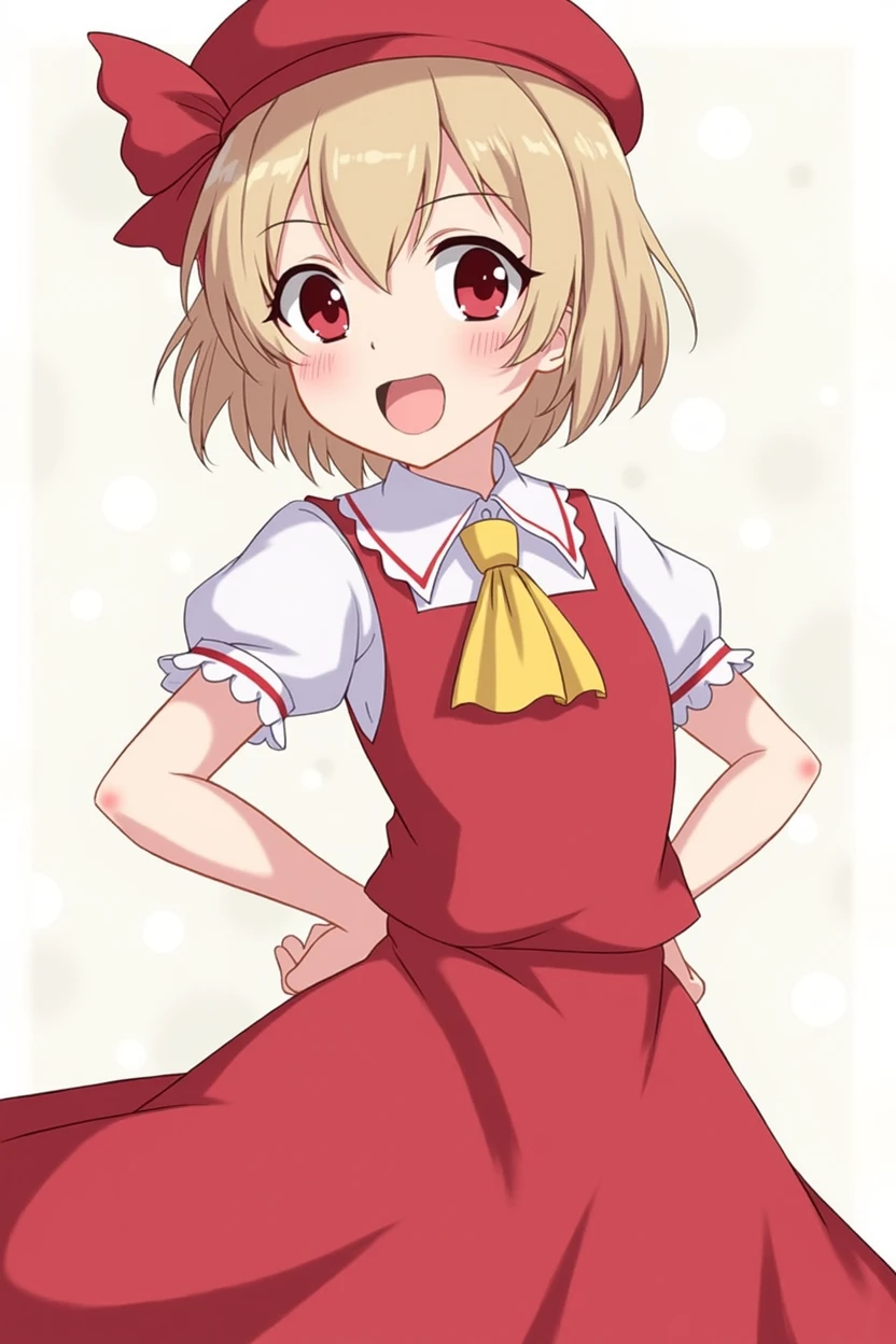 masterpiece, best quality,1girl, remilia_scarlet, hat, short_hair, short_sleeves,remilia scarlet、shortsleeves、Dress style , nsfw