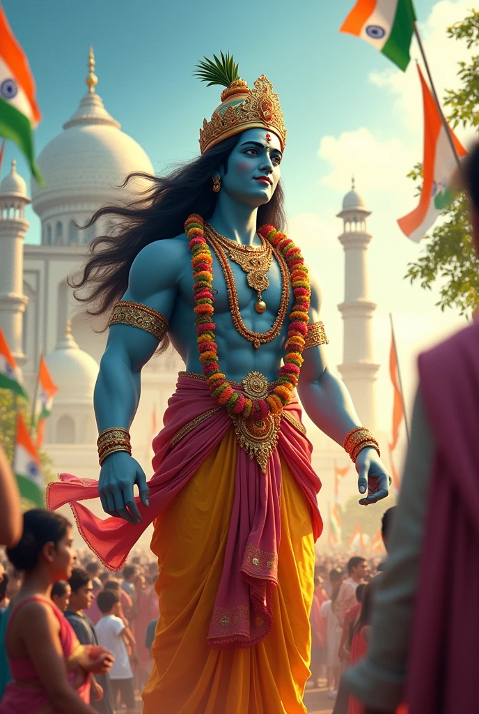 Lord Krishna celebrating independence on 15th August
