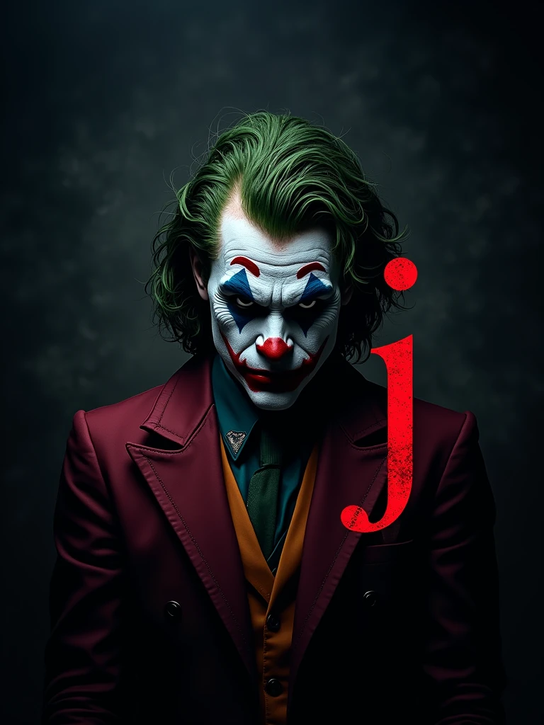logo "snvaj" stylish letter logo front, background joker , realistic and attitude with logo joker