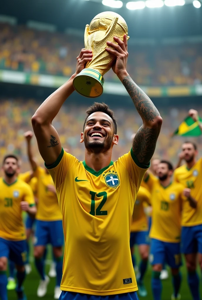 Neymar Jr winning the World Cup