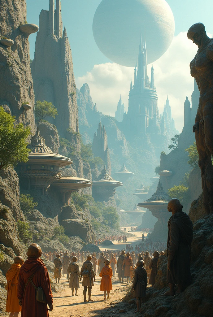 Humans living on other planets with aliens