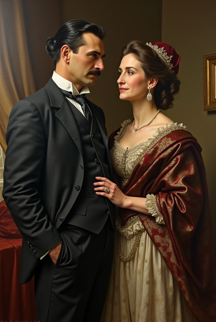 Milutin Tesla alongside Đuka Madic, his wife
