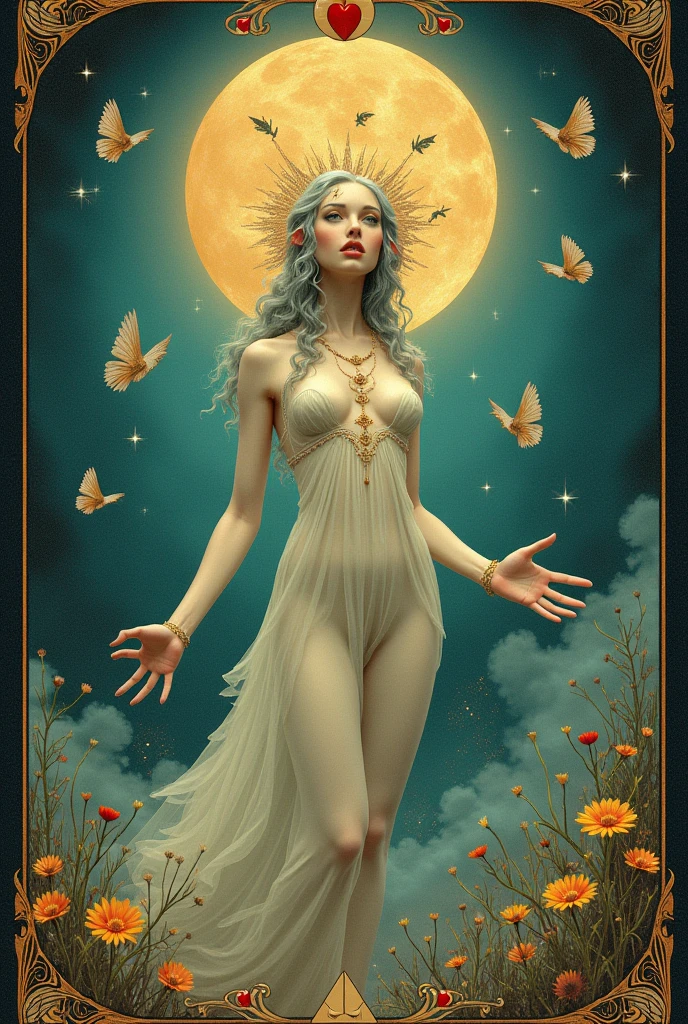 Create a unique tarot deck that blends esoteric symbolism with a dreamlike theme. Each card should feature vivid imagery that represents its traditional meaning while incorporating modern elements. The art style should be Surrealism: Dreamlike, fantastical imagery that challenges reality. overall color palette should evoke a calm mood.