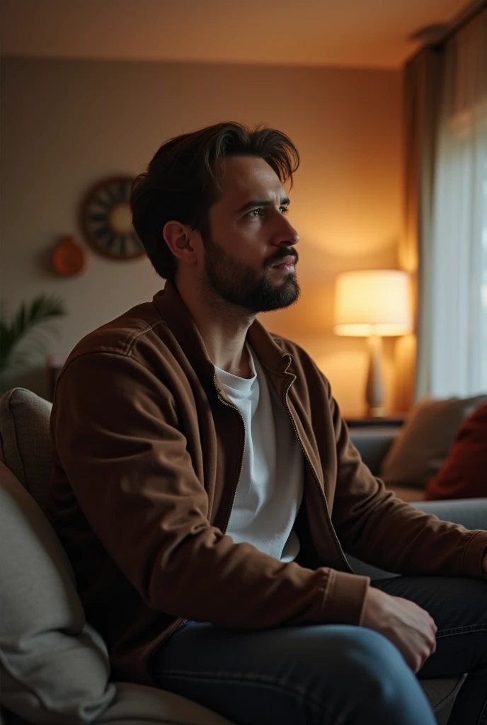 man wondering something in his living room