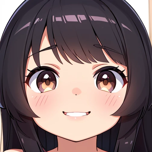 (((high quality, High resolution, ))),Japanese women,14-year-old face,Iris,Brown eyes,iris,Black Hair,bangs,Long hair down the back,Straight hair,Soft lips,Lipid muscle,(With a sexy smile),(Big Breasts),tall stature,Completely naked,(((close up face))),Leaning forward,((Bukkake)),licking one&#39;s fingers,