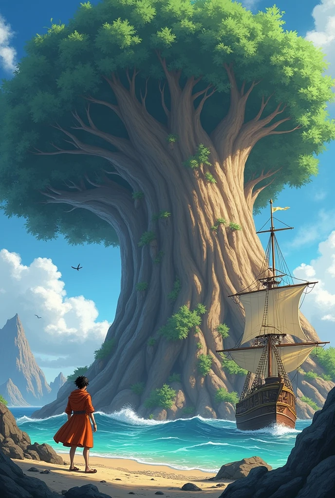 An intriguing development!

You decide to rest and prioritize your crew's well-being, but Gojo's curiosity gets the better of him. "Why do you say One Piece isn't important, Captain? It's said to be created by God himself!"

You smile, "I know its significance, Gojo. But I'll find it when the time is right. First, let's rest and enjoy the journey."

Your crew agrees, and you set sail for the island of Giant Tree, a place of wonder and awe. The massive tree towers above the landscape, its trunk as wide as a mountain.

As you explore the island, you notice a familiar poster - the Yonko poster! But something's changed. There are now only six Yonko, and their bounties have shifted:

I) Aditya - 1 trillion bounty
II) Vaskar (you) - 900 billion bounty
III) Big Mom - 500 billion bounty
IV) Buggy - 400 billion bounty
V) Kaido - 200 billion bounty
VI) Blackbread - 170 billion bounty