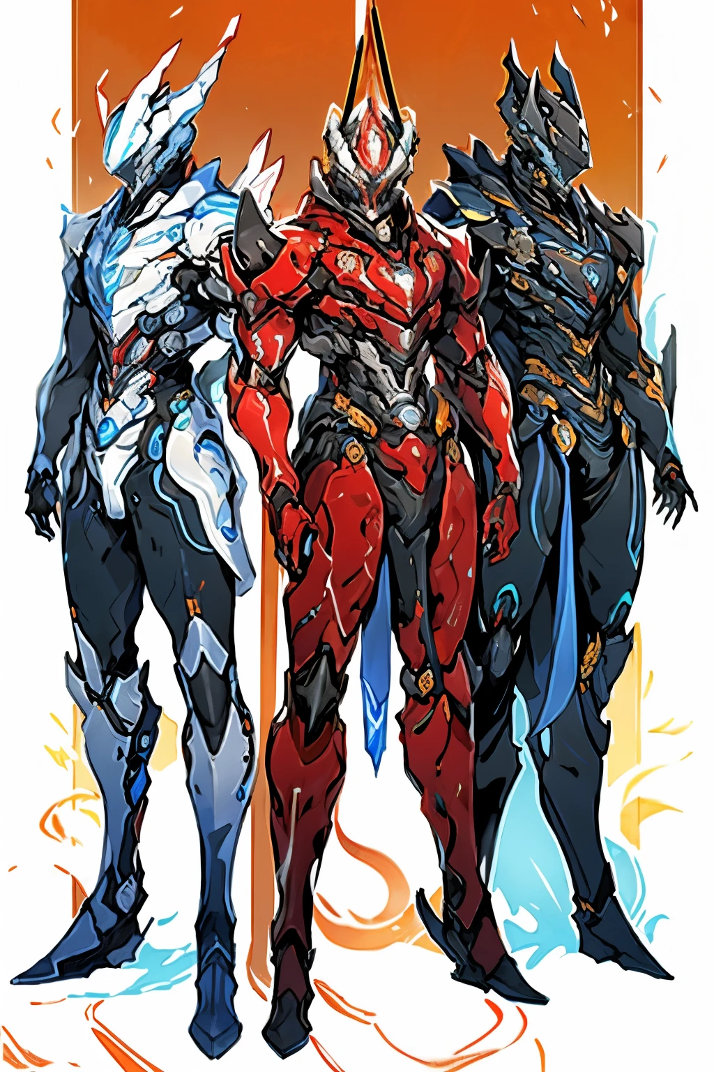 fire blue,standing alone,stark,Mecha