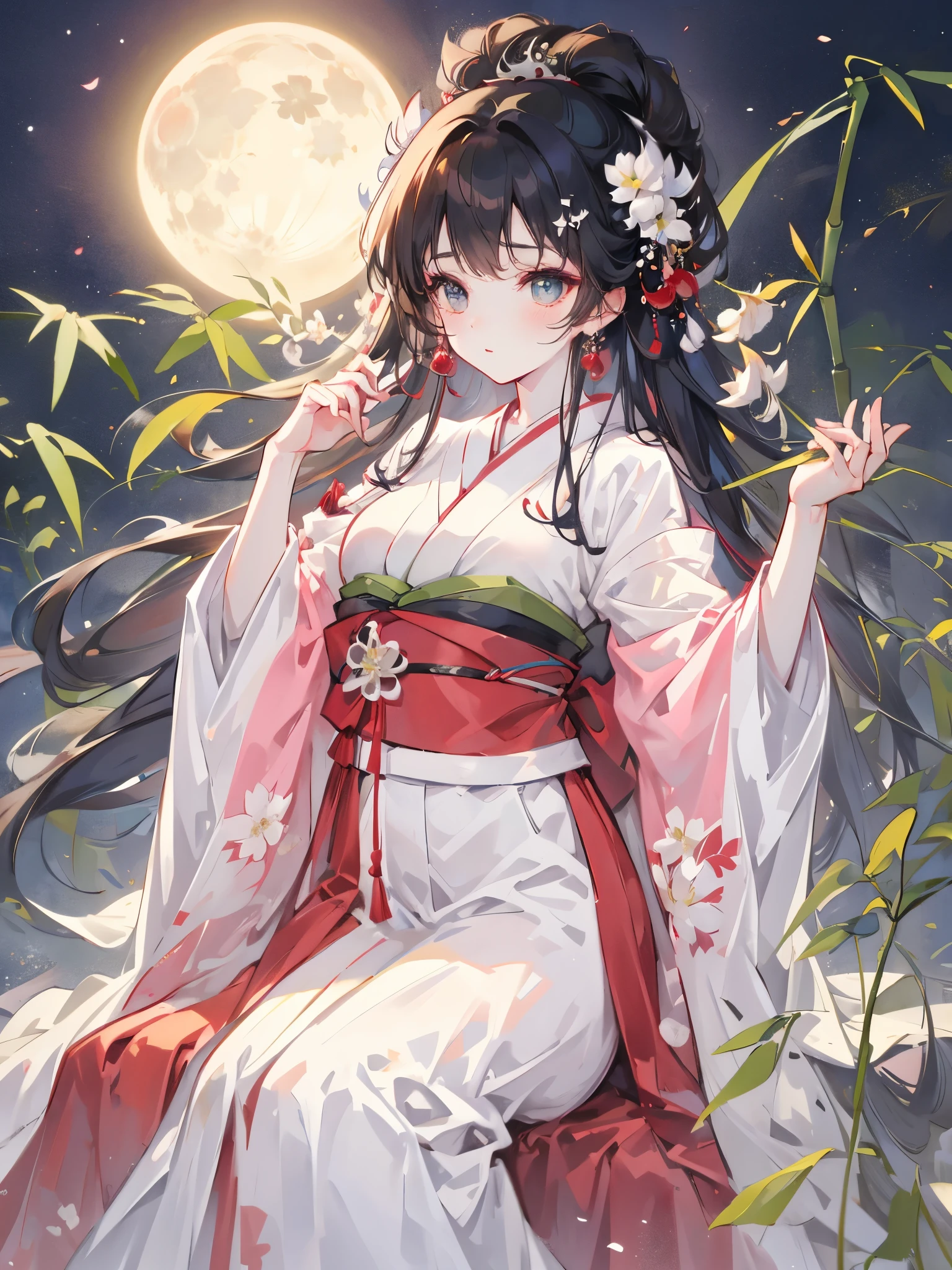 The Tale of the Bamboo Cutter、Muromachi period、kimono、Moonlit Night、Princess Kaguya