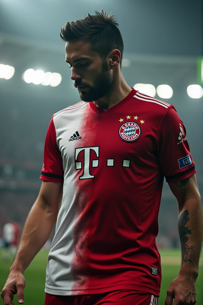 The Bayern Munich team jersey with a 卐 symbol.
