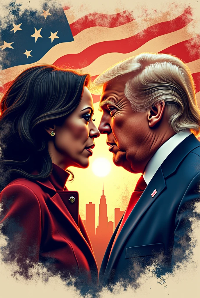 Kamala Harris and Donald Trump election war design in t shirt