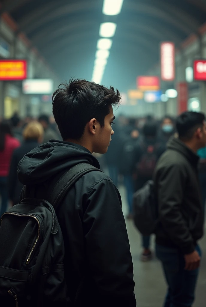 A boy's girlfriend goes missing near the metro station, the crowd is in chaos and he is desperately searching for the girl.