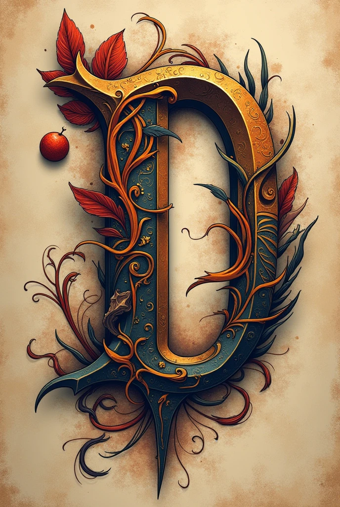 Tattoo with letter d