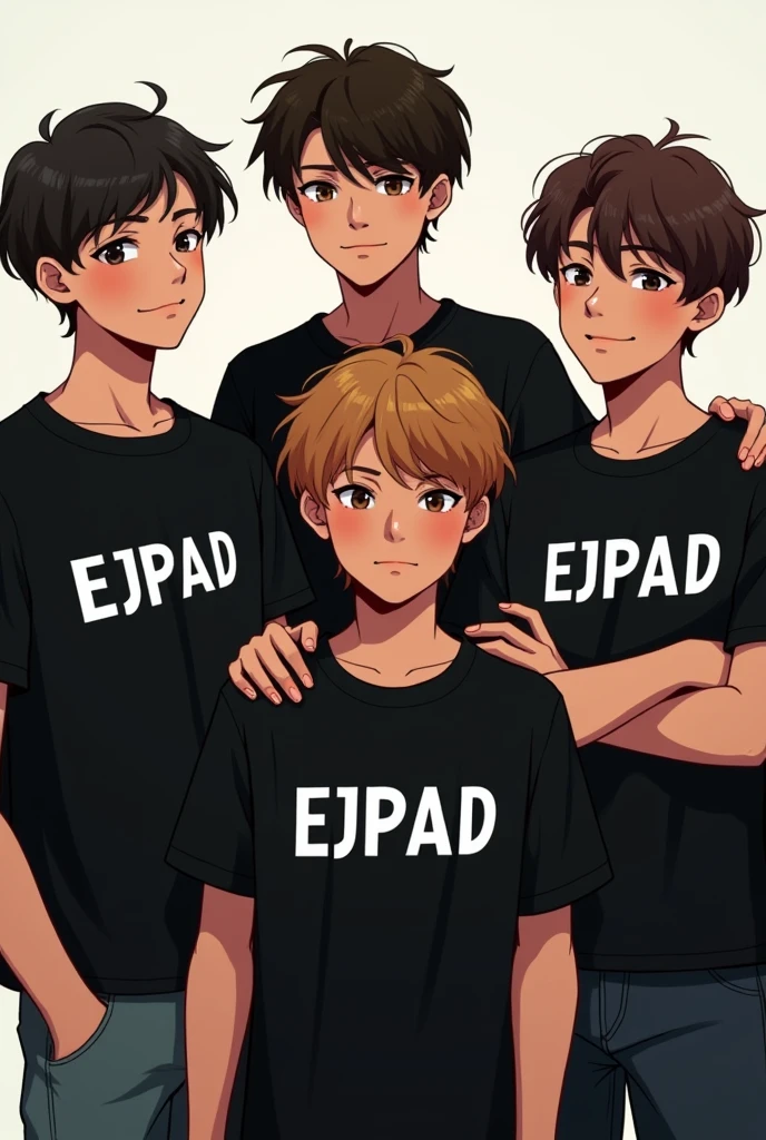 on15 ans et les autres 17 ans eux aussi porter de shirt ou on écrit ejpad ce sont de noir et de garçon