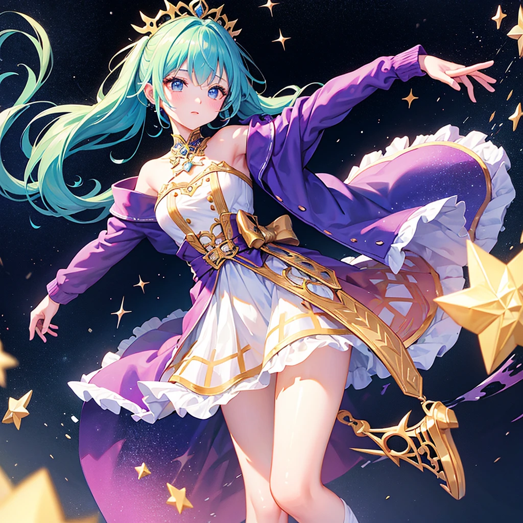 Highest quality、Unbelievably absurd、Very detailed、2.5D、delicate and dynamic、Little、pretty girl、Wearing baggy clothes、Sparkling and vibrant color effects、The background is another dimension