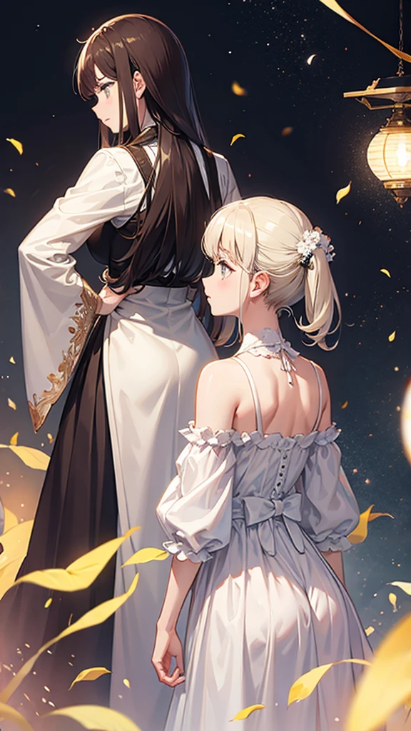 Man and women facing back each other
