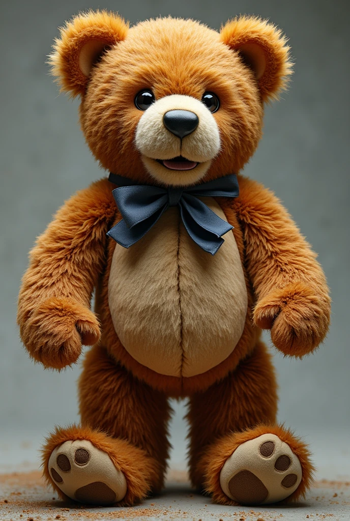 A teddy bear with its head ripped off