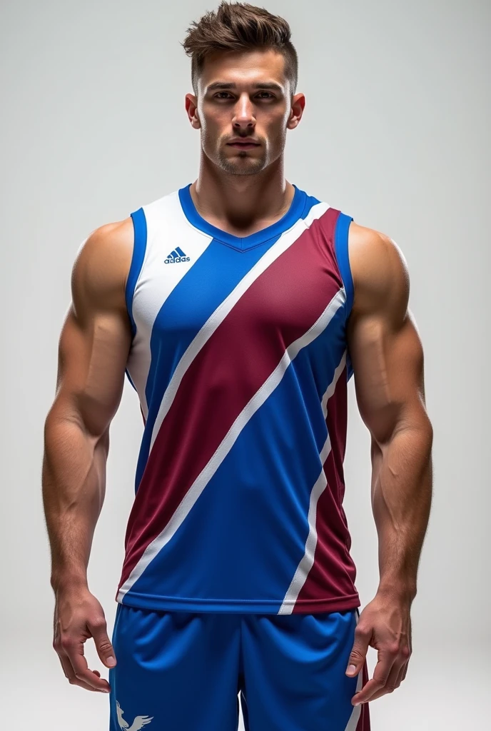 Royal Blue, Maroon and White Volleyball Jersey for men