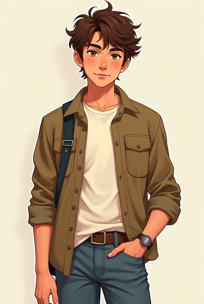 Create a 16 year old boy who looks like Marty from Gilmore Girls only simpler and so, that you don't recognize him directly. He should be on a cover of a young adult book. Also, please make him fit, so that he is drawn and not anime.