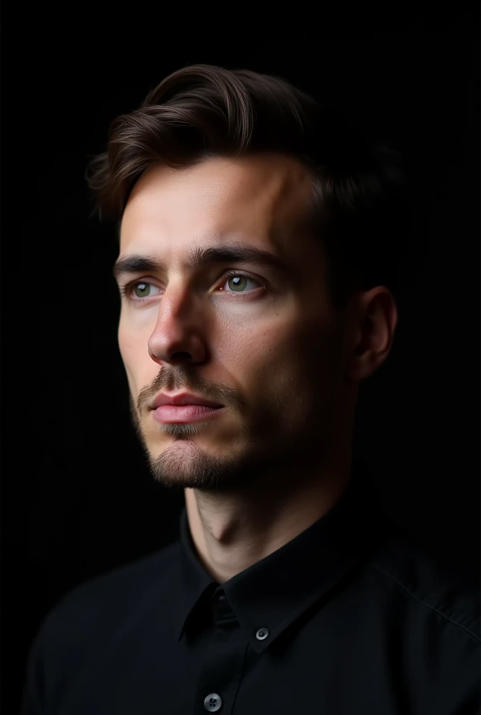 A man with smart personality with black backgroud for wattsapp dp without showing face