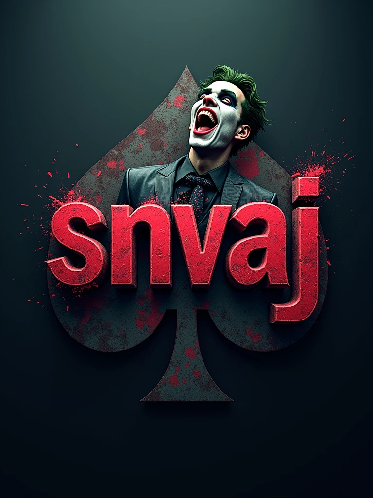 logo "snvaj" stylish letter logo , joker background, realistic and attitude with joker,