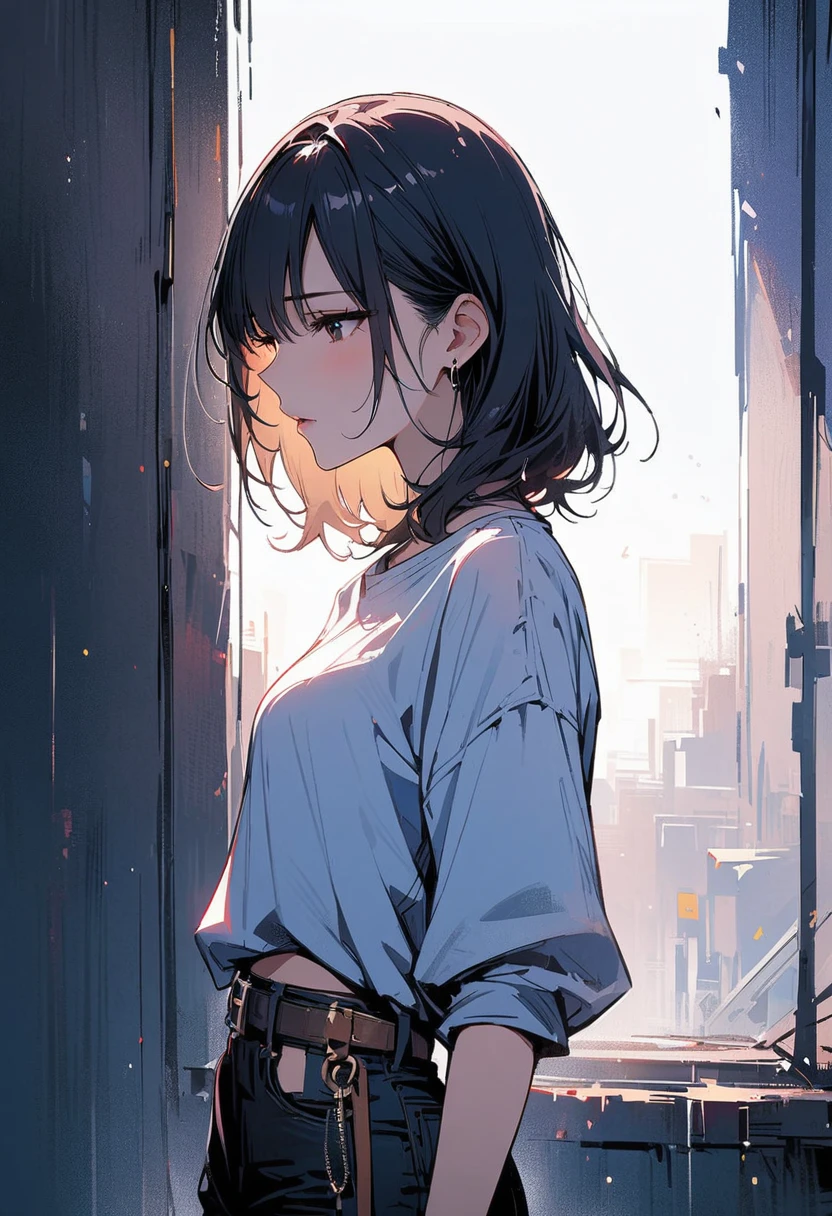 (masterpiece, Highest quality:1.2), 1 girl, Lonely