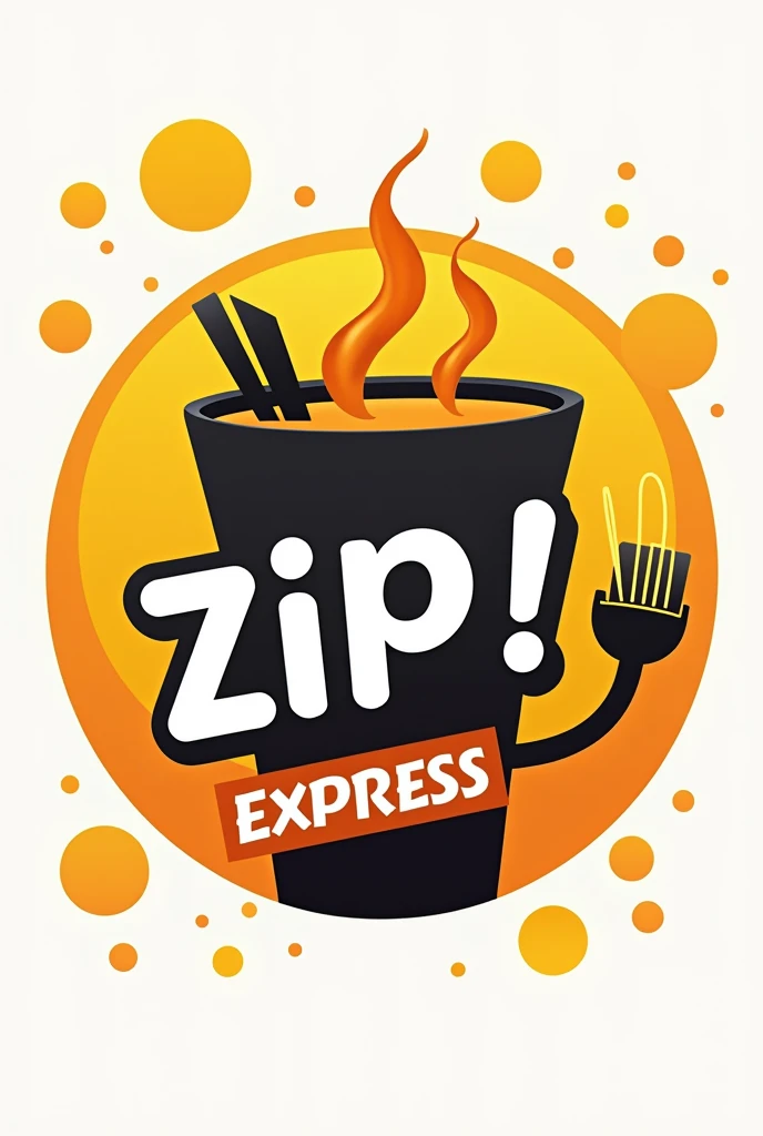 Give me a logo for a convenience store. The store's name is ZIPIP! EXPRESS the colors are Lara and black and it has to be striking and cheerful and family-friendly
