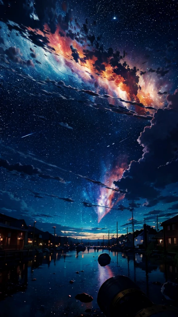 universe,null,meteor,town,Flowing Clouds,