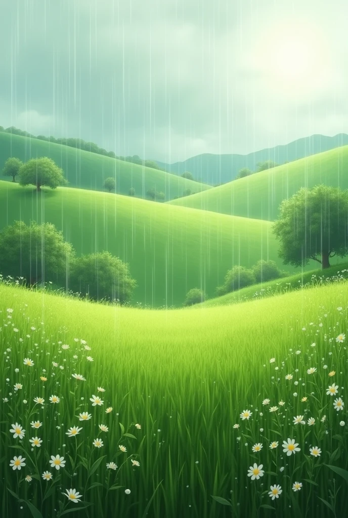 Rain on a field