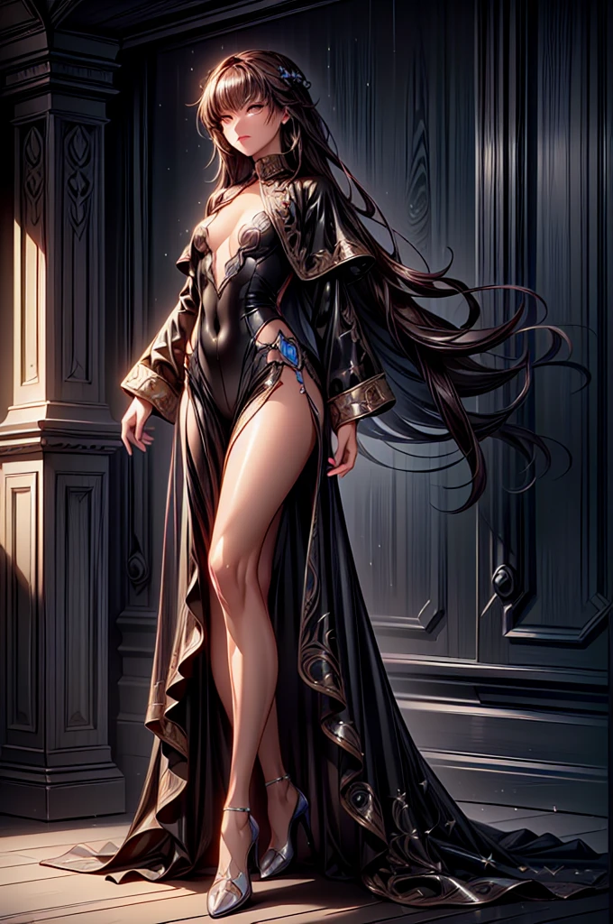 ((highest quality)),(Ultra-high resolution),(Super detailed new),(Detailed Description),((The best CG)),(A masterpiece),Ultra-detailed art,A wonderful new art form,(Art with precise detail:1.5), (Female fashion model:1.6), rain, dusk