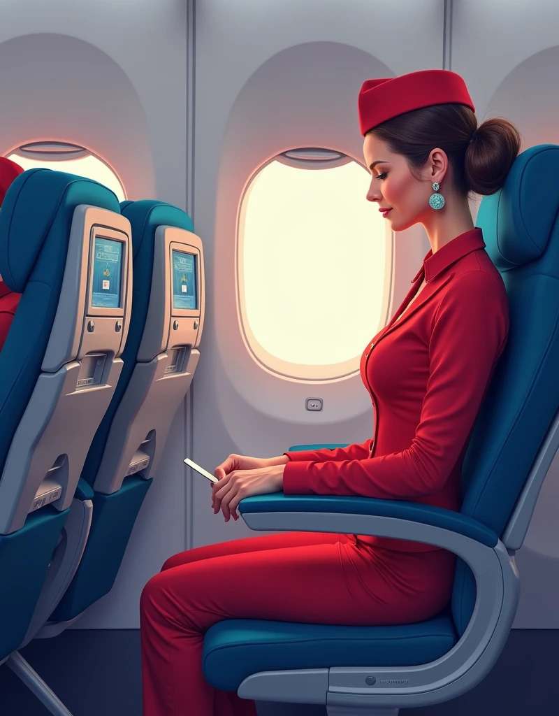 Create a picture to illustrate this ebook title : 110 Essential In-Flight Scenarios: The Ultimate Flight Attendant's Guide to Mastering Every Passenger Situation. I need it hyper realistic, HD quality, at least 300DPI