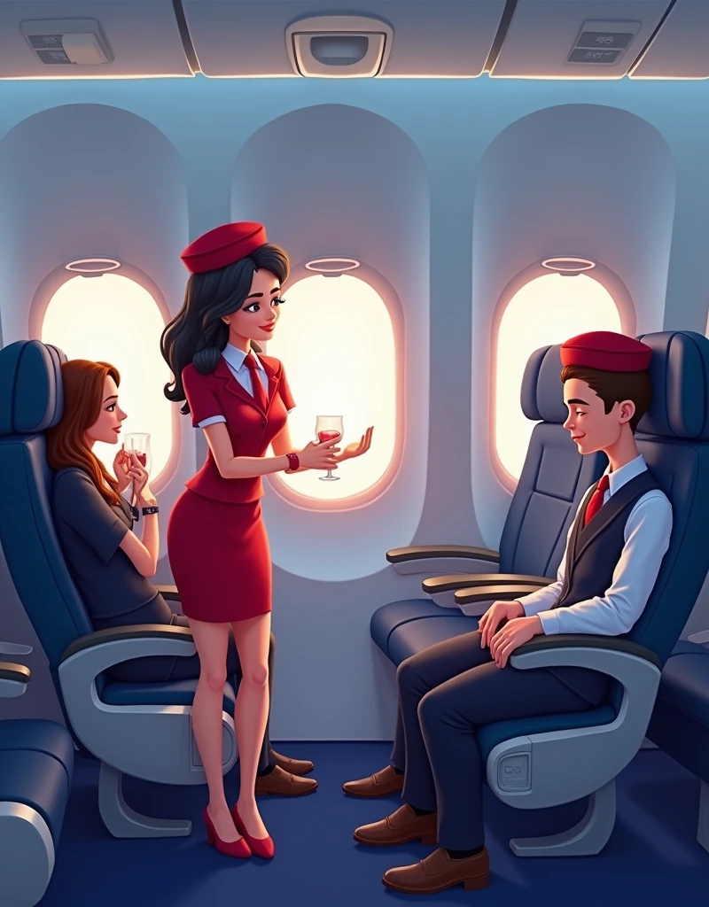 Create a picture to illustrate this ebook title : 110 Essential In-Flight Scenarios: The Ultimate Flight Attendant's Guide to Mastering Every Passenger Situation. I need it hyper realistic, HD quality, at least 300DPI