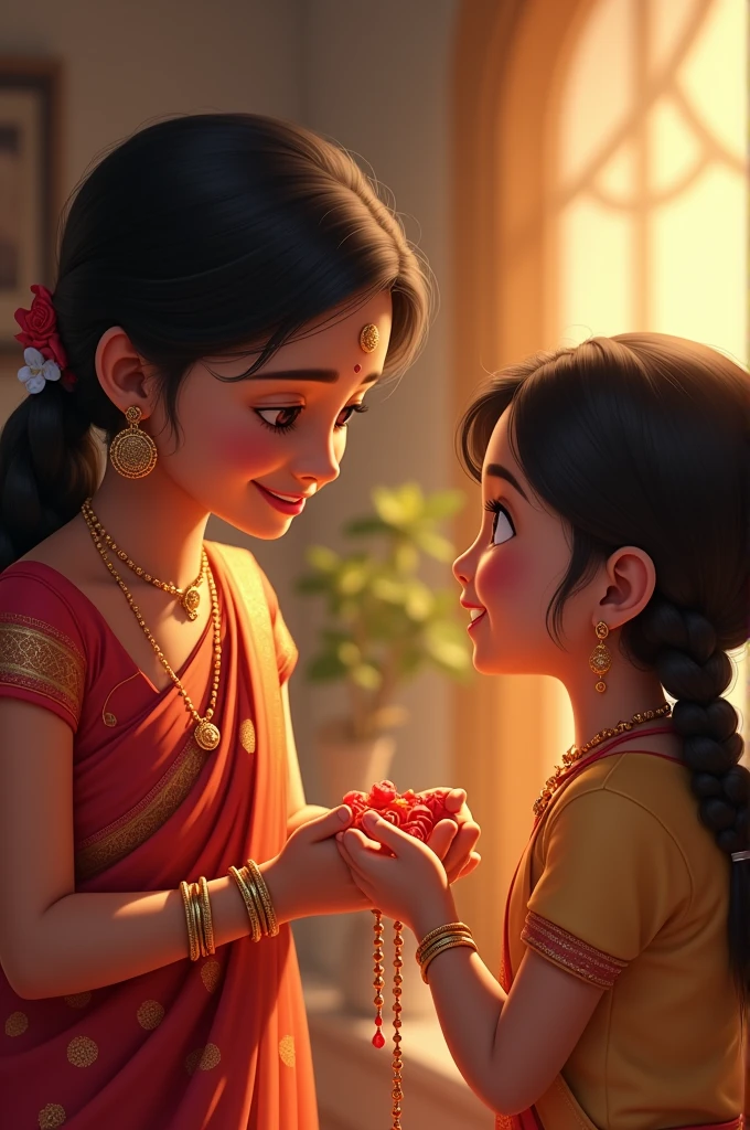 My sister giving me a rakhi sister name smaranika
Brother name Saswat