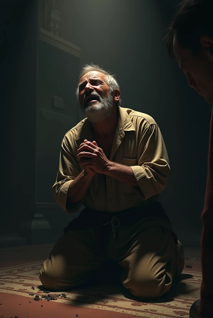 Image of A man praying to God with crying