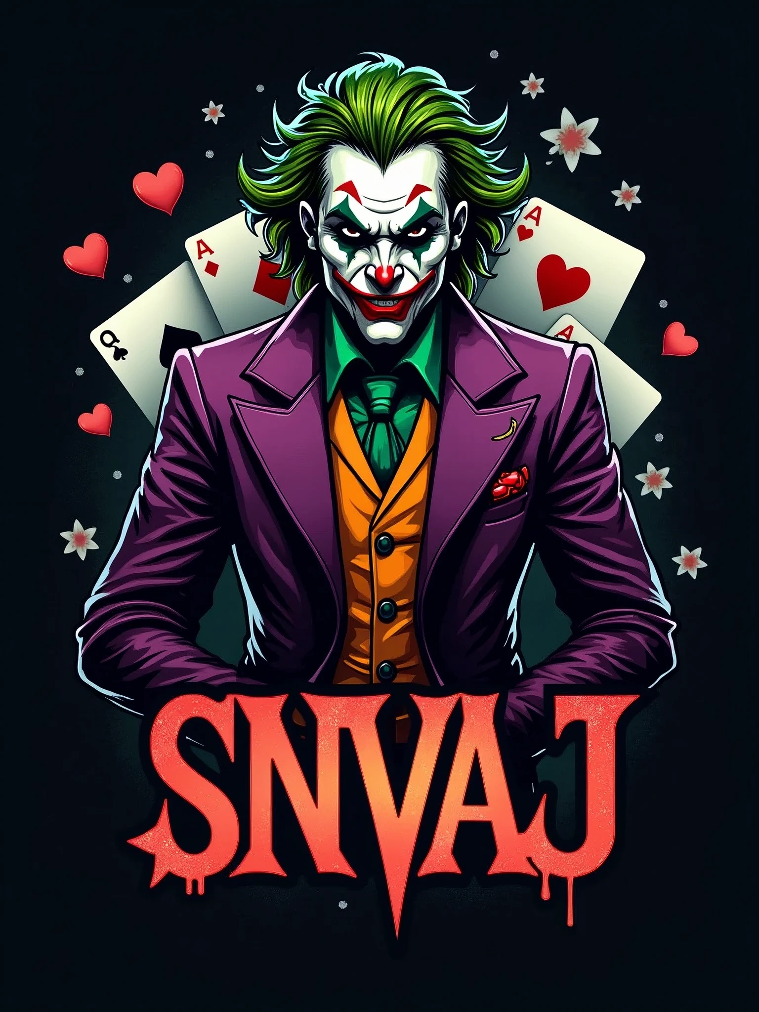logo “snvaj" joker,joker background joker theme for read court pant joker