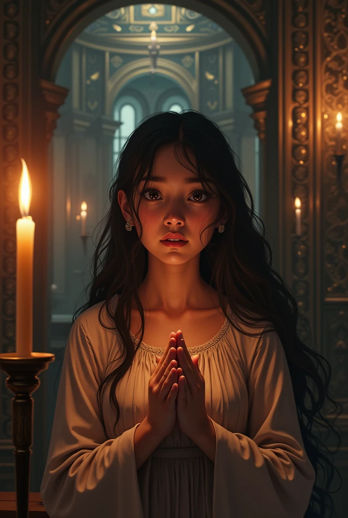 A girl her age is 19 she crys and pry in Orthodox church