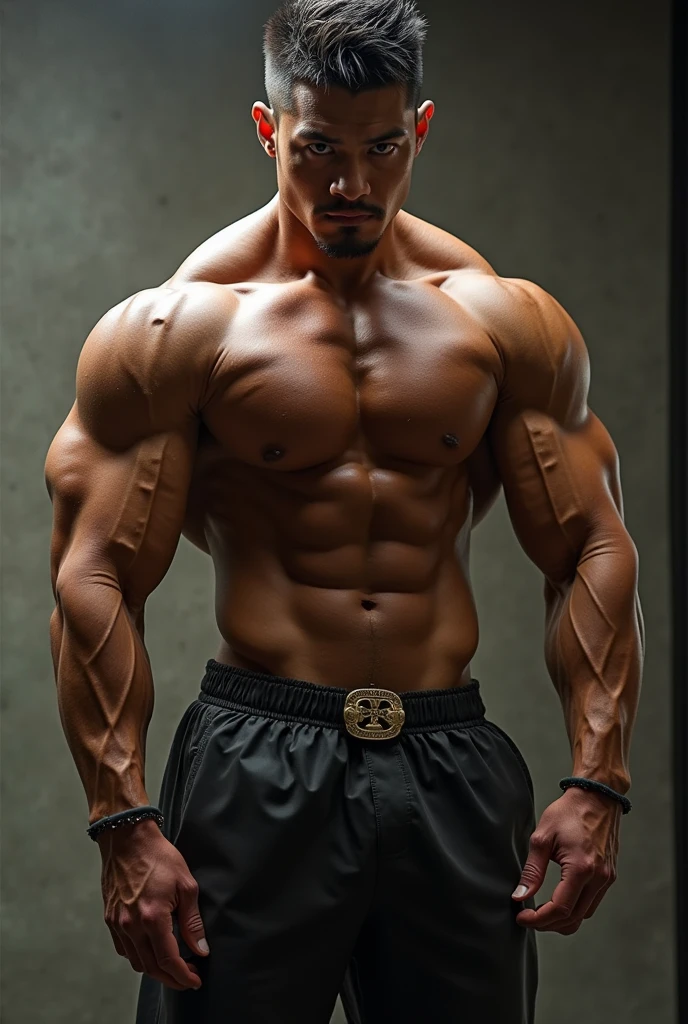 um close de um homem (((yami sukehiro))), huge muscles, big muscles, absurdly huge physique, huge muscles, big muscle, extreme muscles, Very beauthful. big muscles, huge muscles, exaggerated muscular physique, extremamente musculoso, exaggeratedly large physique, Outgoing muscles, big arms, exaggerated muscles, a muscular, exaggerated physique and a big 40 inch dick