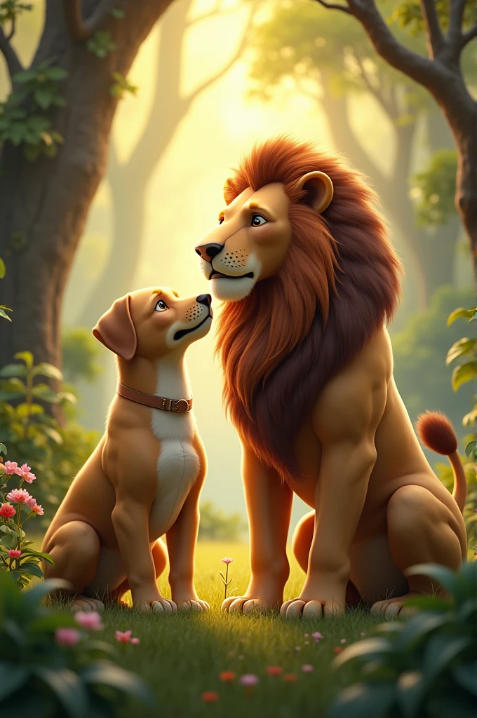 Dog and lion together