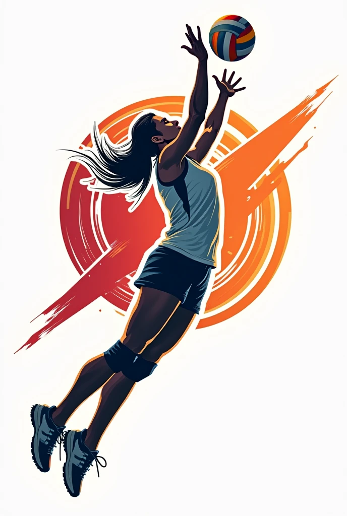 Toma's Hawks Volleyball team National Logo make it like a person flying to spike a ball