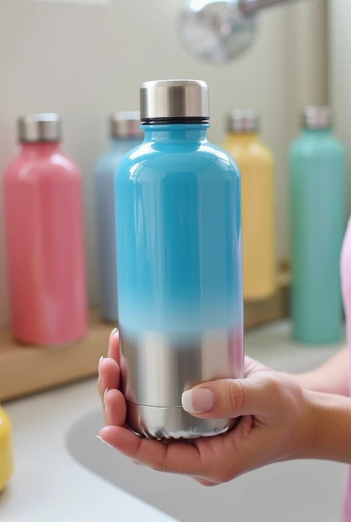Create a 500ml rectangular water bottle colerful