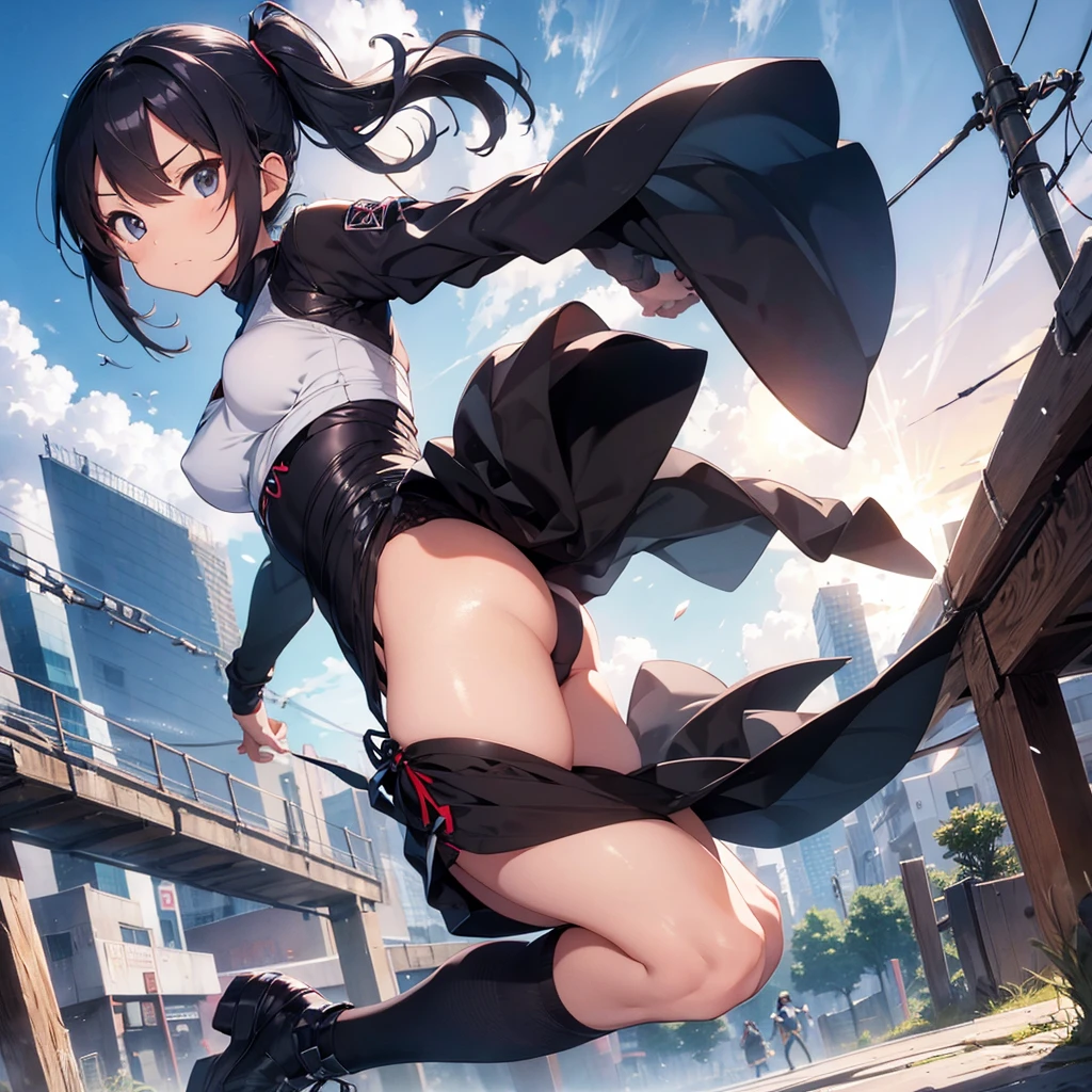 Ninja girl sexy pose waifu city