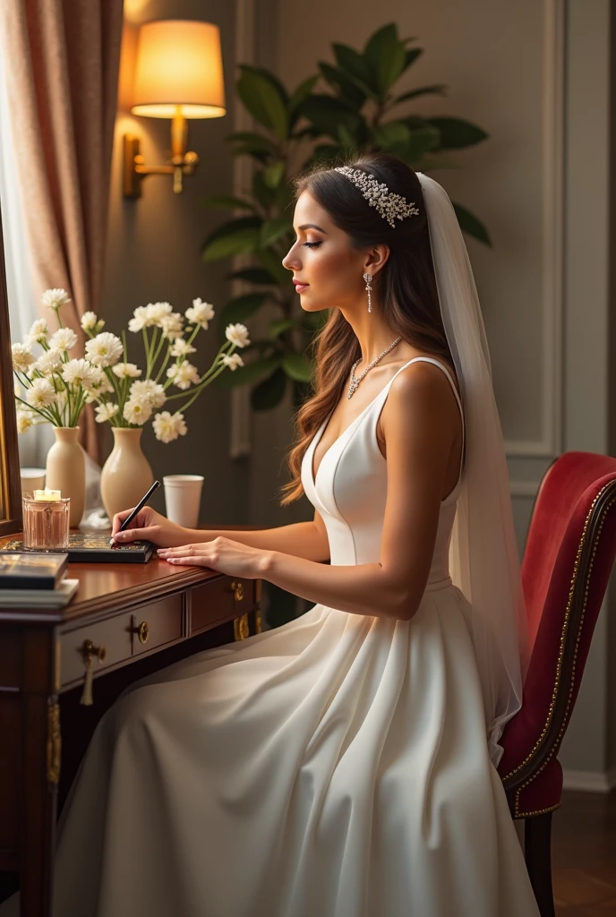 Christian bride in salon doing makeup