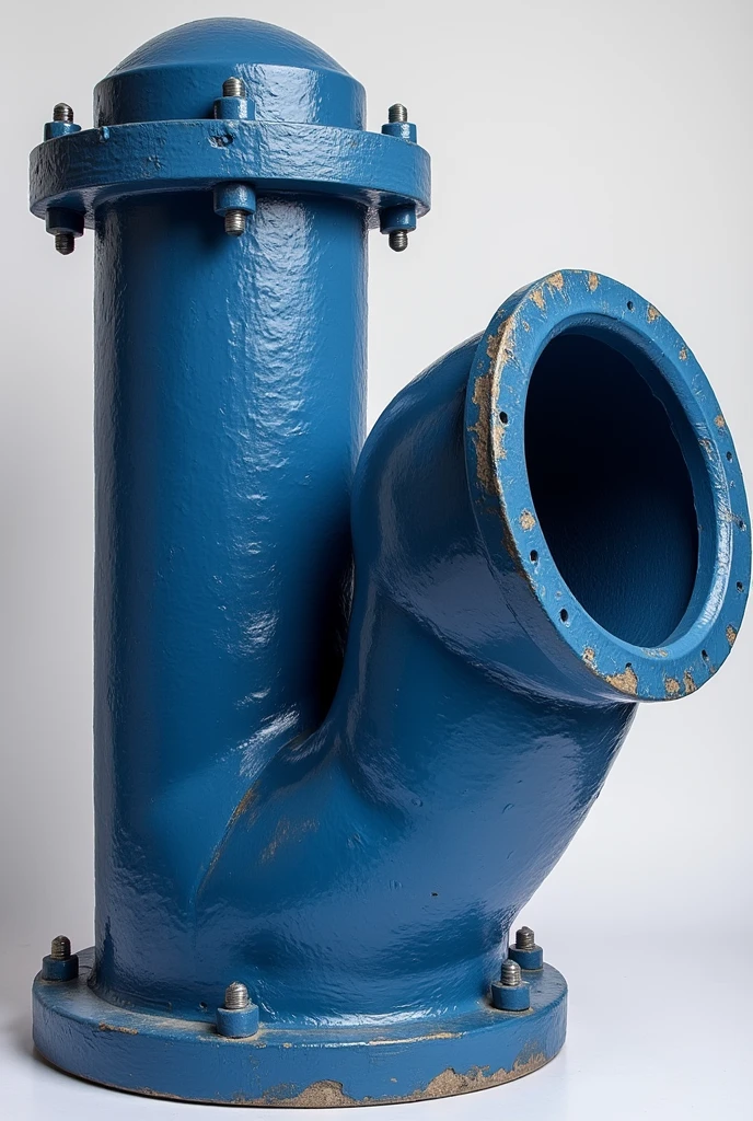 CONCRETE pipe for sewer. In navy blue and indigo. Bell-shaped at one end. Caricaturezca.