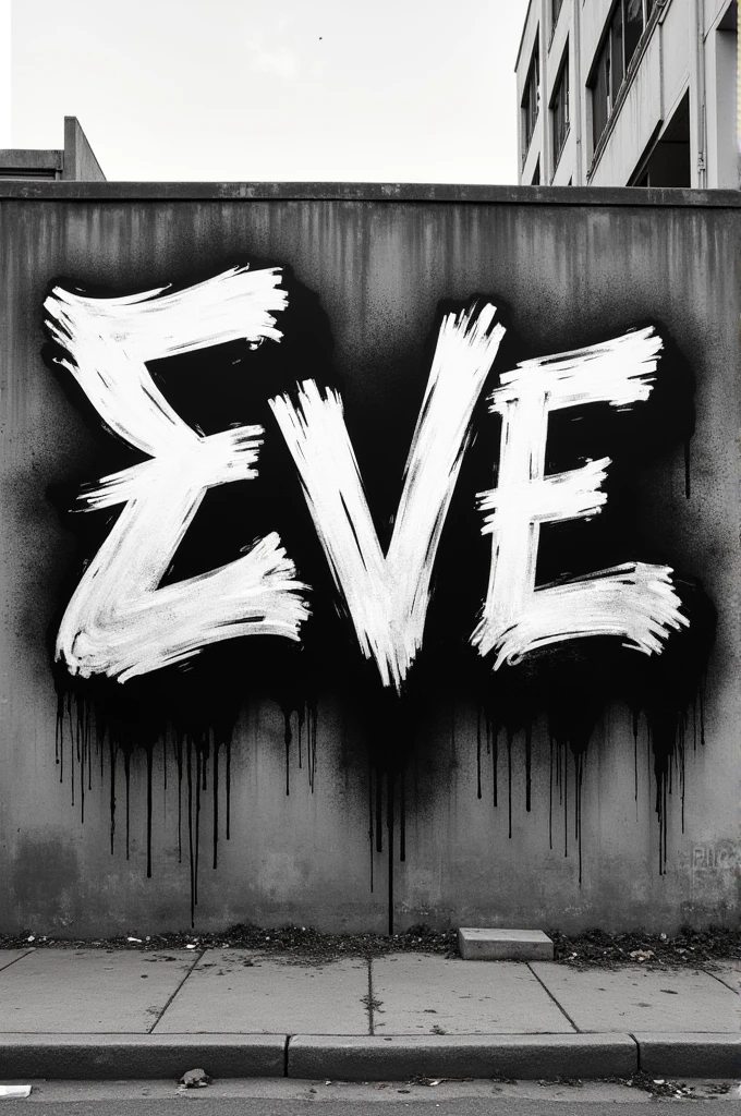 Eve word in black and white graffiti style 