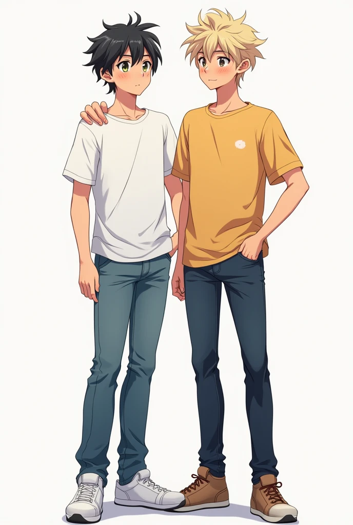 2 ANIME  AGE BOYS WITH CASUAL CLOTHING 