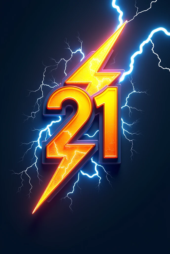 design with lightning emoji and number 21 on the side