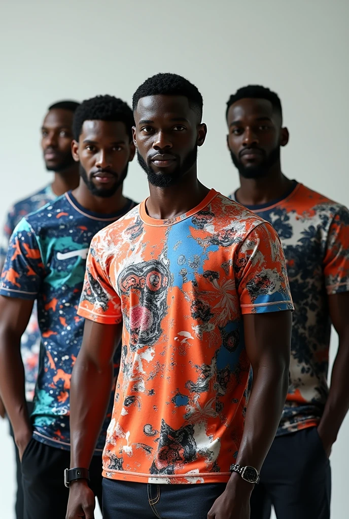 (photorealism:1.2), men print t shirt heavy graphic