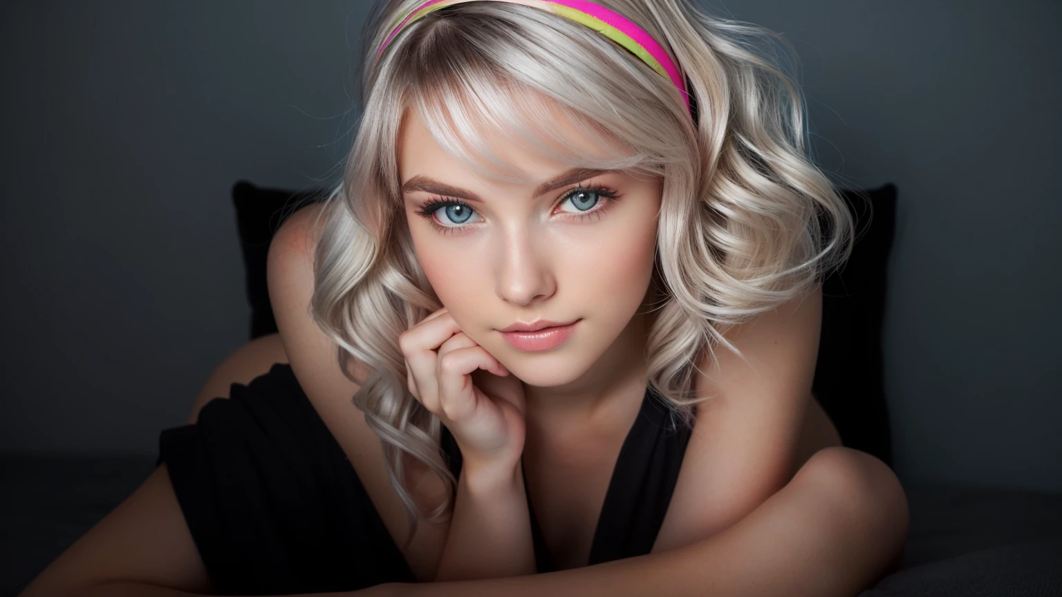 Clean faces, Emma Myers, sweet, Cute, kawaii, perfect face, fine features, (small , natural nipplesnny), (small ass, round ass((slender l)), pale skin, soft skin, Caucasian , slender girl, natural make-up on глаза only, Cute face, natural_beauty, (colorful hair, White Platinum Hair, long with wavy ends, baby headband in hair, long bangs), don't wear underwear, high heel shoes, (Cute волосы accesories), Fantasy_Princess, NECKLACE, necklace, long earring, Cute 18 years old girl, skinny, beautiful young girl, (hips, depth of field, blurred background, Light particles, fog), ((cyberПанк bedroom background:1.6)), ((real life, realistic, profesional Photography, Photo_realistic, hyper_Realism, ultra detailed)), Photography by Tim Walker, Tim Walker's masterpiece, best_quality, 8 K, Cute theme, soft tones, pastel tones, low saturation, (contrast:0.3), muted colors, cold light, neon, eks_Machine_movie, studio light. Three women in lingerie, posing for photos, hyperреалистичная школьница, beautiful young cat lady, Delicate poses, Anna Nikonova, aka Newmilky, in style of oops, oops loish and clamp style, oops. 4 thousand., Cute elegant pose, hyperrealistic , the style of oops, Photoреалистичное идеальное тело