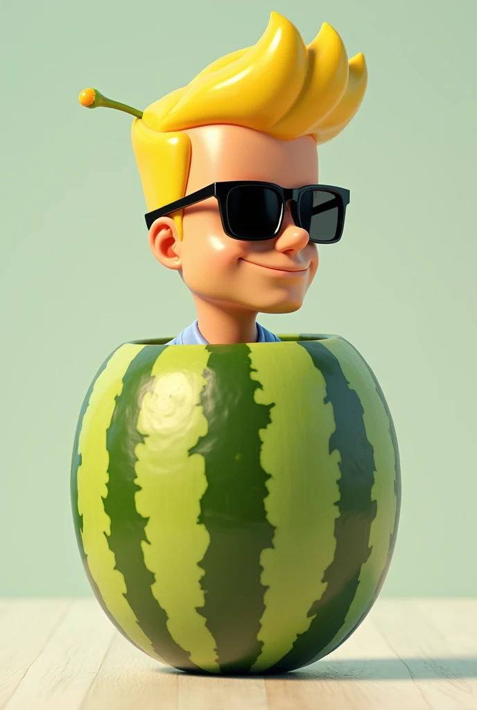 A melon turned into Johnny Bravo