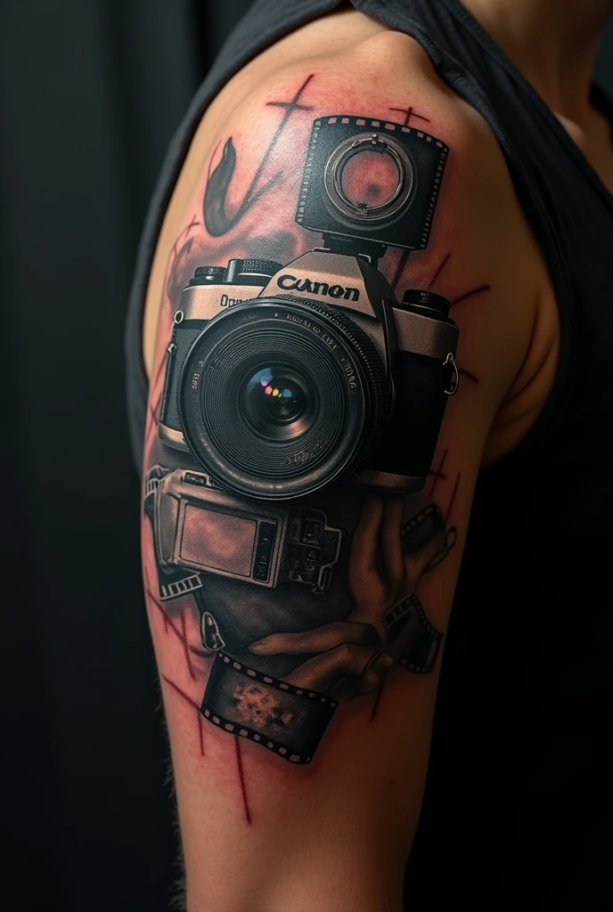 A tattoo that has to do with the photography profession