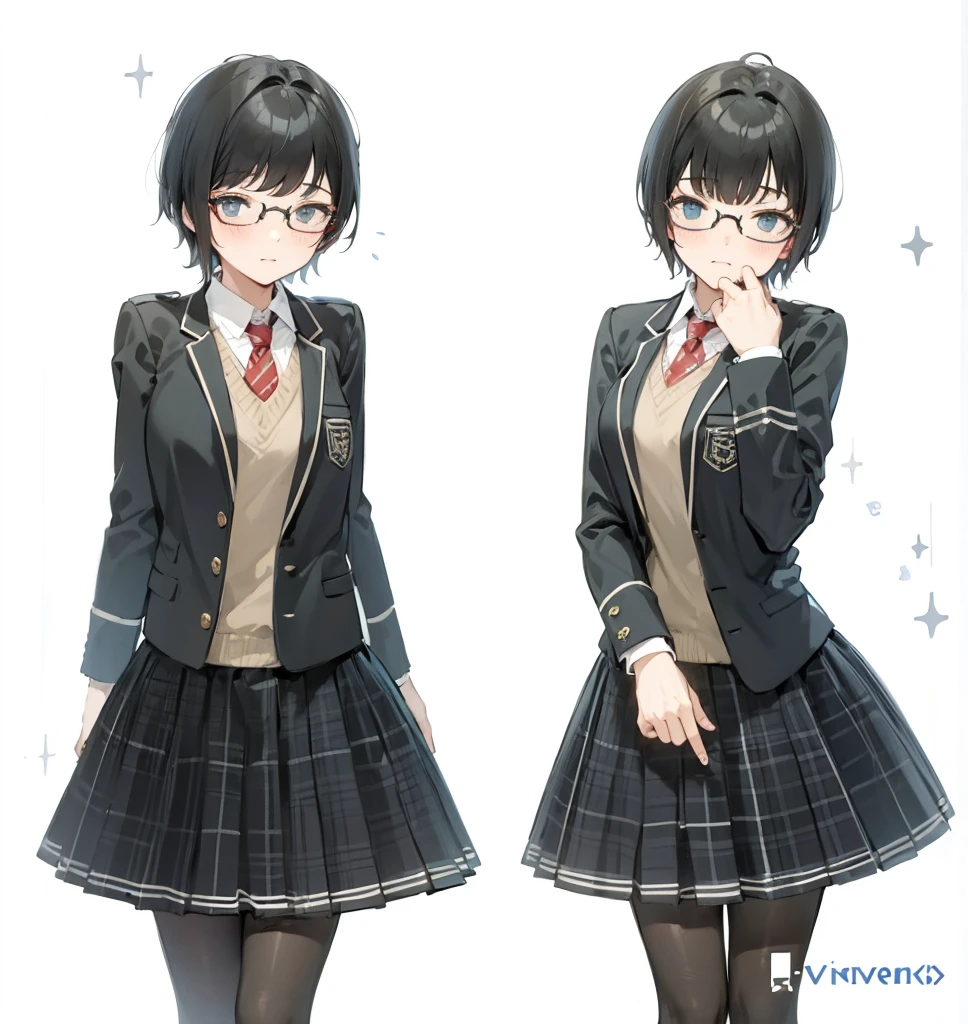 twins with short black hair and glasses